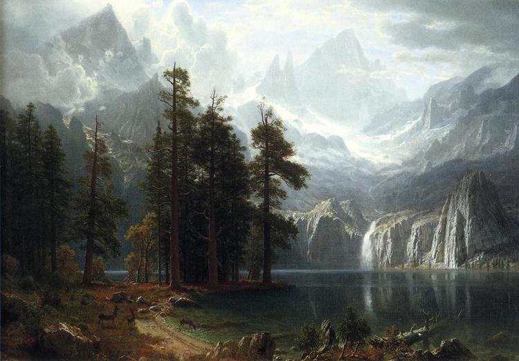 Albert Bierstadt Oil Painting Sierra Nevada - Click Image to Close